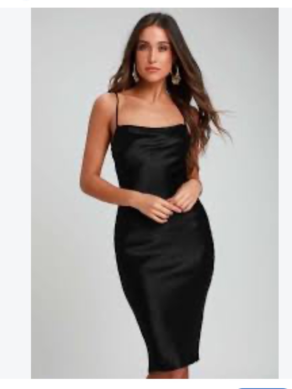 Lulus Elegant Black Satin Slip Dress with Spaghetti Straps